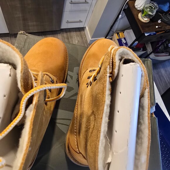 Timberland Authentics Teddy Fleece Fold Down Boots Wheat Nubuck Women's SZ 8 NEW - Picture 11 of 16
